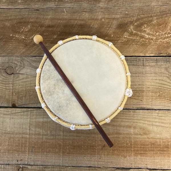 Shamanic Celebration Hand Drum with Beater - 20cm - Handmade