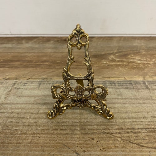 Large Decorative Brass Plate Stand Picture Easel Etsy