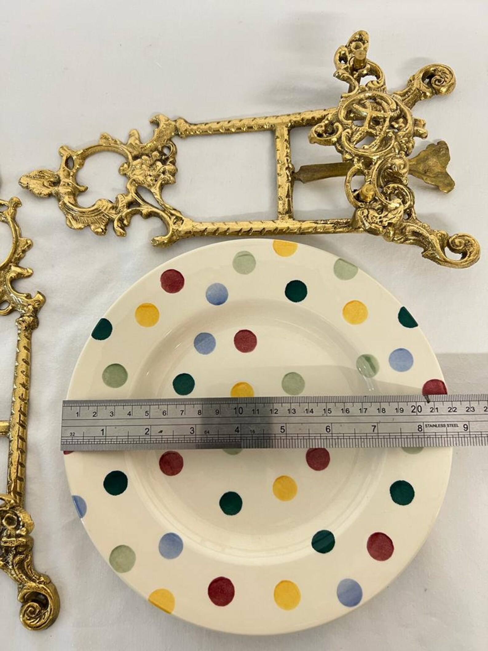 Large Decorative Brass Plate Stand Picture Easel Etsy