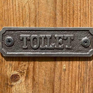 Cast Iron Toilet bathroom door wall plaque sign- , Hotel sign, Bed and Breakfast sign, Restaurant sign, Cafe sign