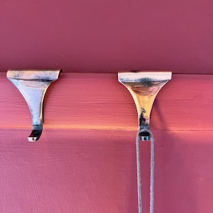 2 Distressed Copper PICTURE RAIL HOOK 2 inches / 50mm | Victorian Fittings | Victorian House | Picture Hook | picture rail hangers