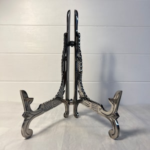 10 inch Metal Easel Antique Nickel Finish | Plate holder | Display stand |Photos Decorative Plates Dish | Picture Easel | Wedding tables