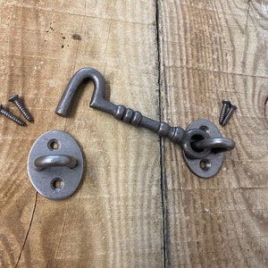 Cast iron Knotted Cabin Hook and Eye 10cm/4'' long zdjęcie 5