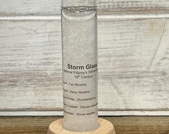 FITZROY STORM GLASS Weather Prediction Schreibtisch Ornament | Wetter Meteorit | Wetterstation |Barometer |Wissenschaft Ornament |Wettervorhersage