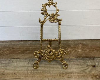 Large Decorative Brass Plate Stand - Picture Easel