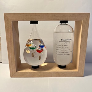 GALILEO WEATHER STATION | Glass thermometer | Weather forecaster | Weather gift | Glass Galileo with storm glass | Weather thermometer