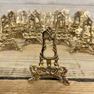 FOURTEEN 4 Inch Easel Plate Display Stands Metal Frame Holders for Photo, Pictures, Decorative Plate Tabletop Art, weddings, craft fairs.