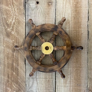 Dekoratives hölzernes Schiffsrad | Piratenschiff | Hausdekor | Schiffssteuerrad