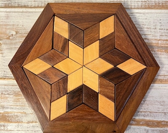 Challenging 30-Piece Hexagon-Shaped Wooden Brain Teaser Puzzle for All Ages, Fun and Educational Mind Game