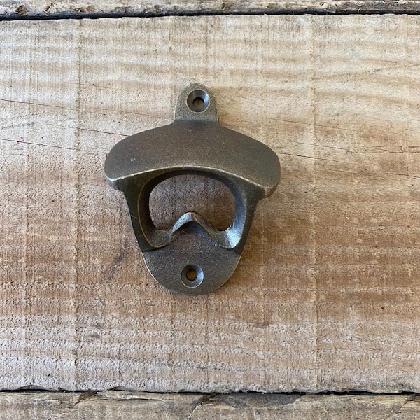 Cast Iron Retro Wall Mounted Bottle Opener - Antique Brass Finish