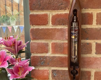 Galileo  Thermometer in an Antique Flying Shuttle - Wall Hanging