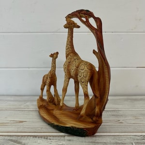 Eye catching free standing graceful giraffe and calf decorative ornament image 4