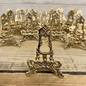 EIGHTY 4 Inch Easel Plate Display Stands Metal Frame Holders for Photo, Pictures, Decorative Plate Tabletop Art, weddings, craft fairs.