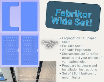 Fabrikor Wide Set for IKEA Cabinet - shelves and pegboard including hardware! | Clear Cast Acrylic | Pegboard Fits IKEA Skadis Accessories