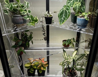 Milsbo Tall IKEA Indoor Greenhouse Acrylic Shelves | STRONG Clear Cast Acrylic Shelves with Cord Notches and optional Ventilation Holes!