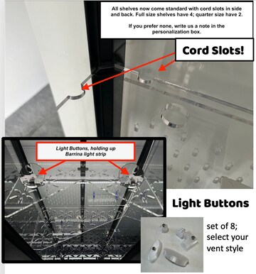 Milsbo Tall IKEA Indoor Greenhouse Acrylic Shelves | STRONG Clear Cast Acrylic Shelves with Cord Notches and optional Ventilation Holes!