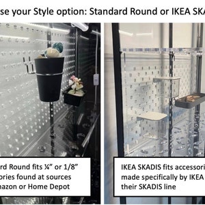 Fabrikor Tall Set or single shelves pegboard for IKEA Cabinet includes hardware Clear Cast Acrylic Skadis or Standard Pegboard image 10