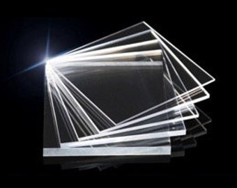 Acrylic Blanks | Laser or Saw Cut | For Hobby; Decor or CNC | Rounded or Square Corners | Clear 1/4 thick | Square or Rectangle Acrylic