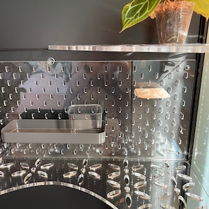 Skadis Pegboard for Rudsta Wide IKEA Cabinet - including hardware! | 1/4&quot; Clear Cast Acrylic | Fits IKEA Skadis Accessories