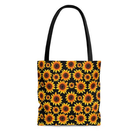 Girasoles Sunflowers Black Tote Bag High Quality Polyester - Etsy