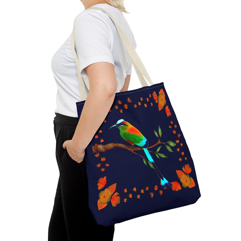 El Torogoz | El Salvador Tote Bag | High Quality Polyester | Gift for Any Occasion, Travel Bag, Reusable Shopping Bag, Ethnic Tote image 9