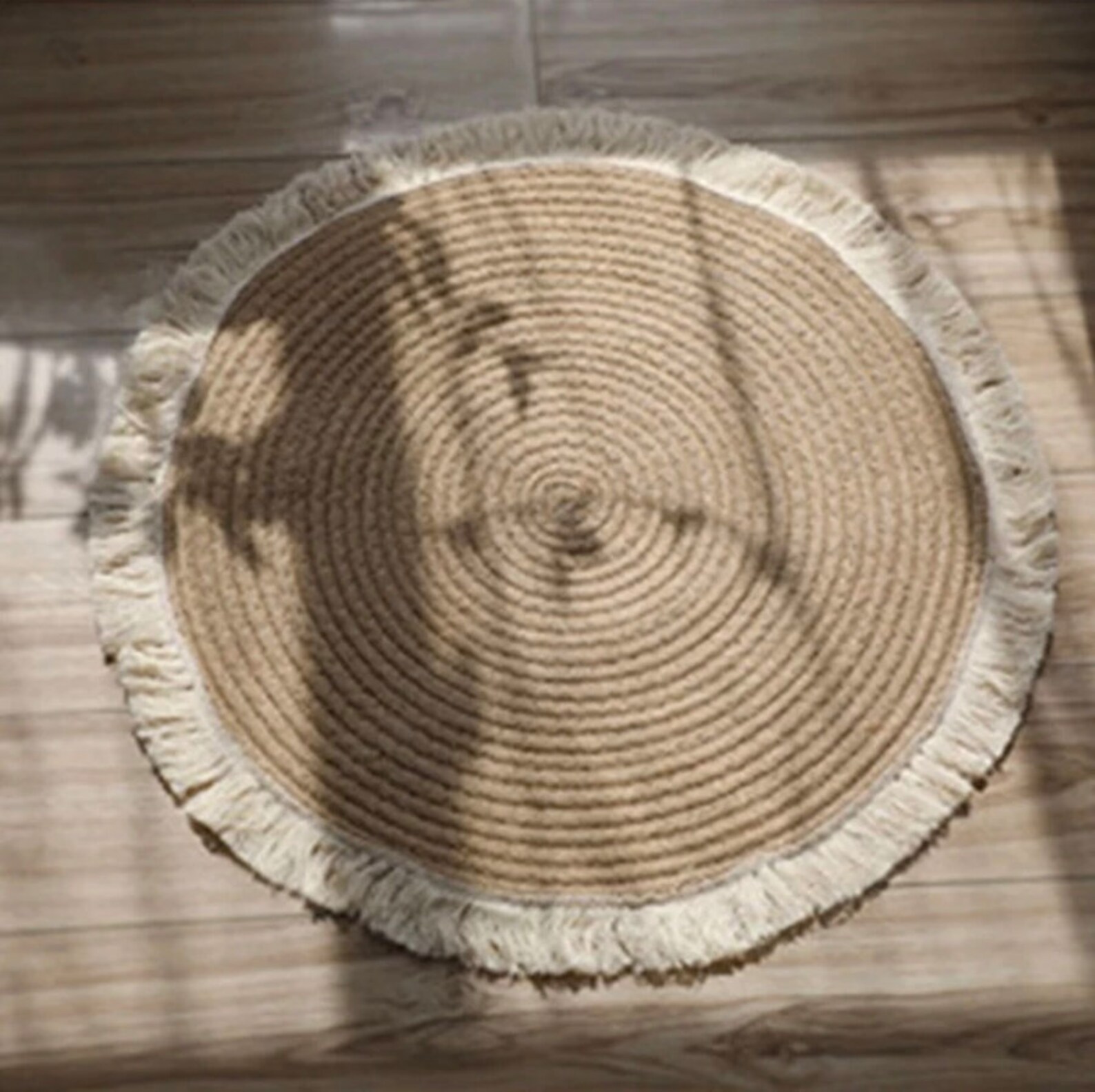 Round Woven Rugs Handmade Rattan Carpet With Tassel for Etsy