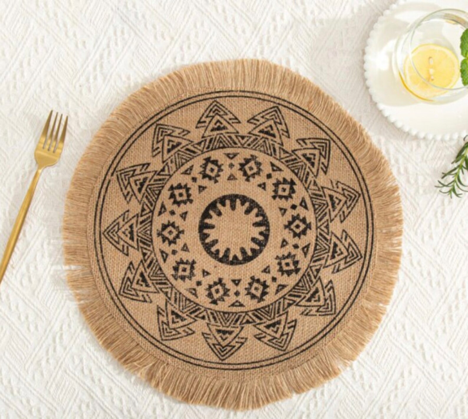 Round Placemats Boho Tassels Table Mats Heat Insulation Pads Etsy