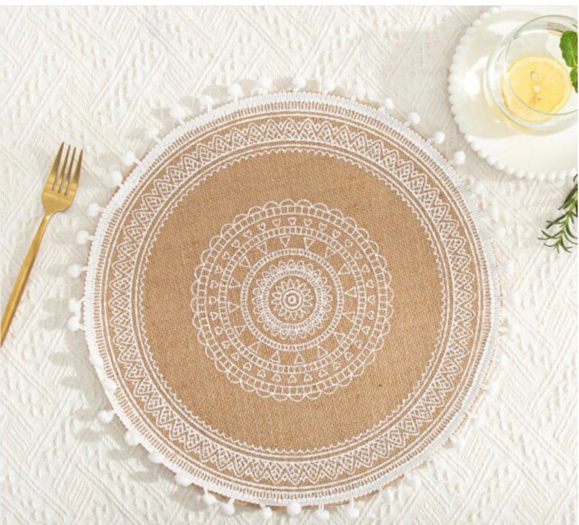 Round Placemats Boho Tassels Table Mats Heat Insulation Pads Etsy