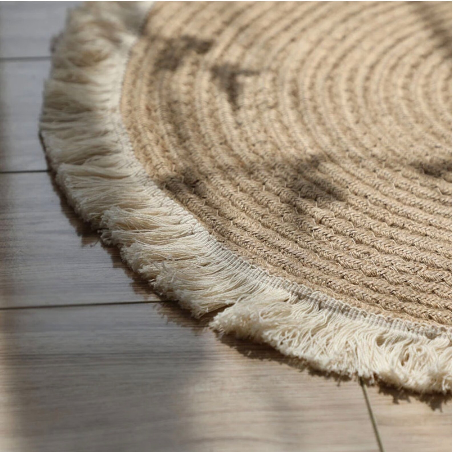 Round Woven Rugs Handmade Rattan Carpet With Tassel for Etsy