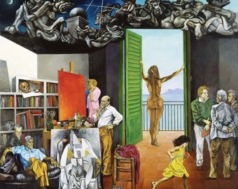 Poster Art Renato Guttuso la Vucciria 1974 Qualité Premium Neuf Palermo marché