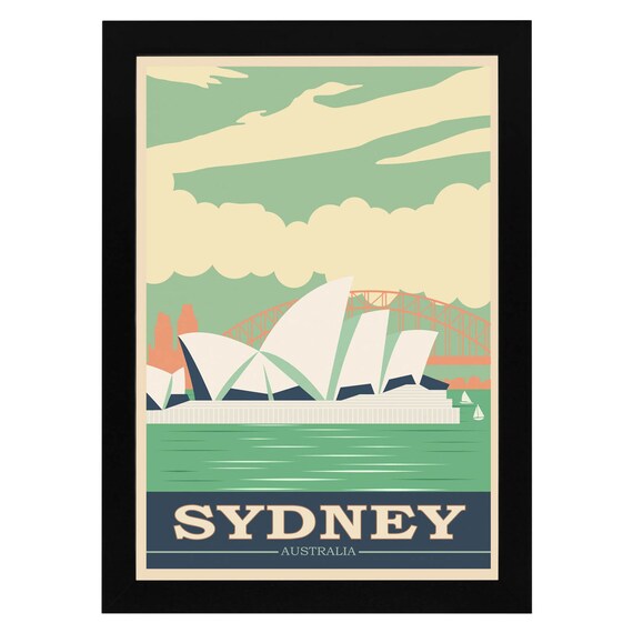 Sydney Travel A1 A2 A3 A4 A5 Rolled Canvas Poster 