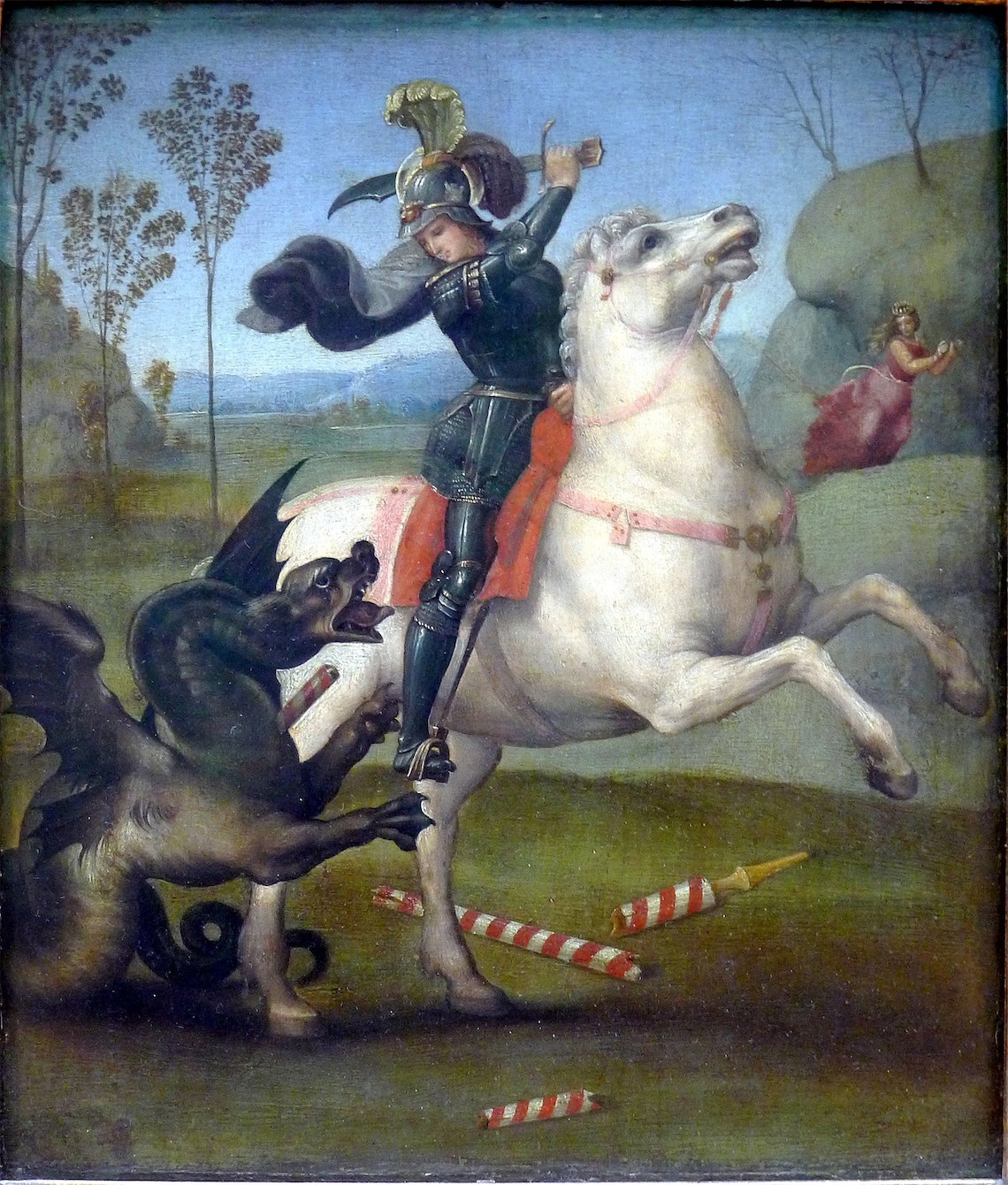 St. and the Dragon Raphael Painting Vintage Poster Wall Etsy