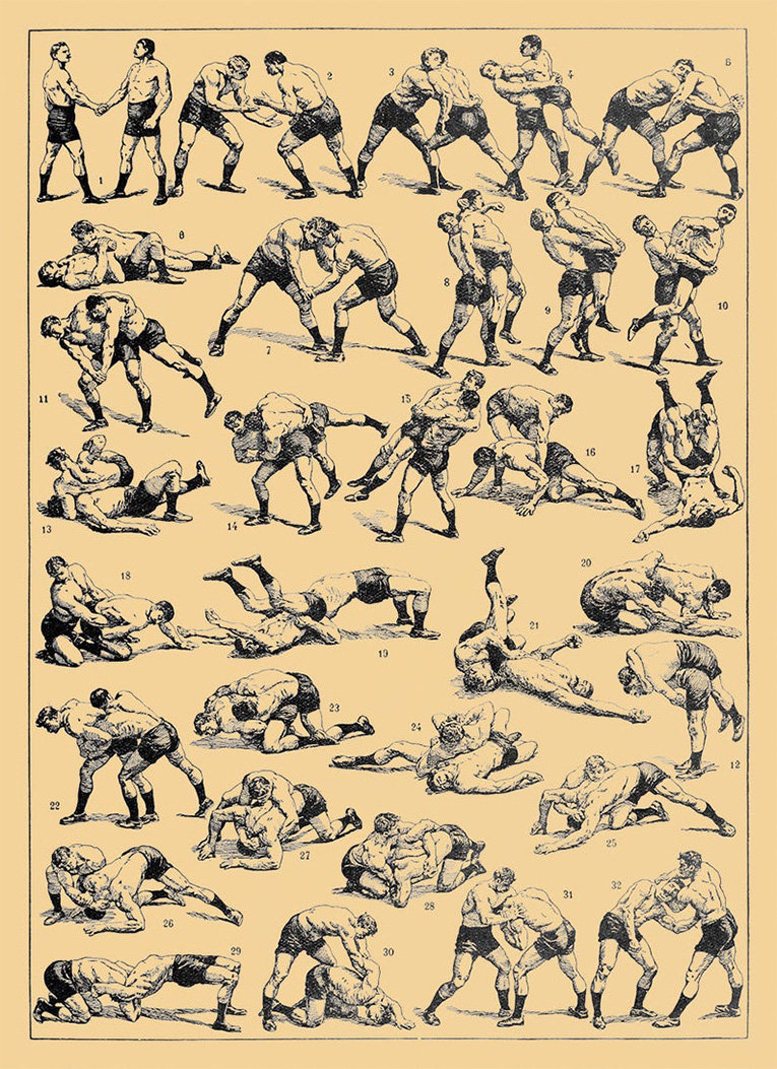 Wrestling Wrestler Fighting Vintage Poster Wall Decor Etsy Wrestling Wrestler Fighting Vintage Poster Wall Decor Etsy