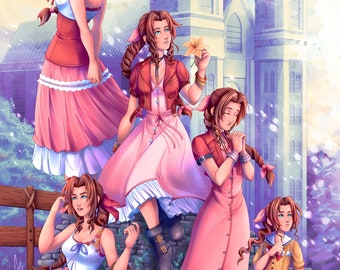 Final Fantasy VII-Aerith Gainsborough afdrukken