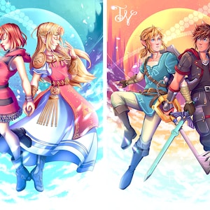 Kingdom Hearts x Legend of Zelda - Sora, Link, Kairi & Zelda