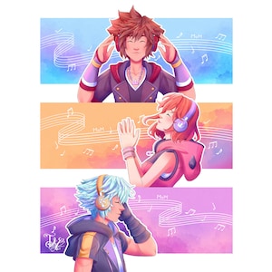 Kingdom Hearts - Sora, Riku & Kairi Music Print