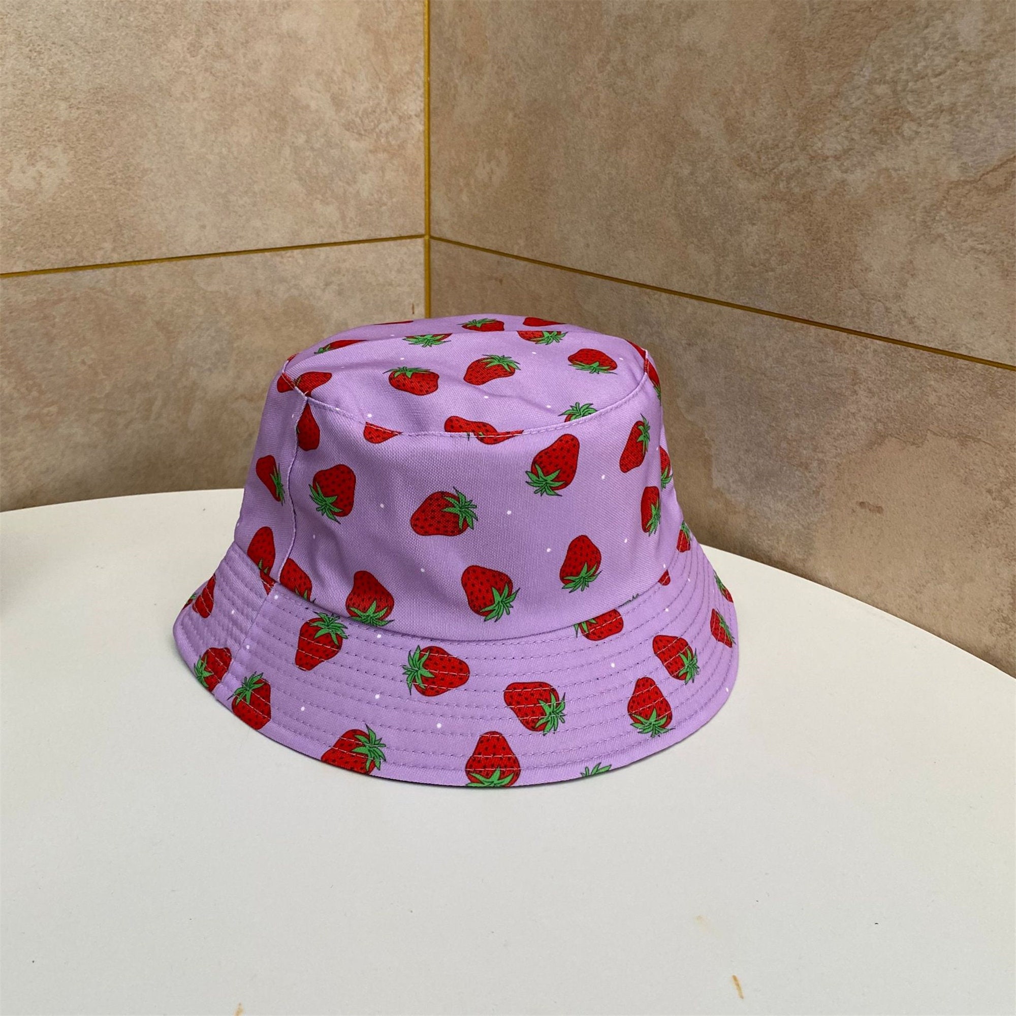 Strawberry Bucket Hat Printed Fisherman Hat Beach Hat for Etsy