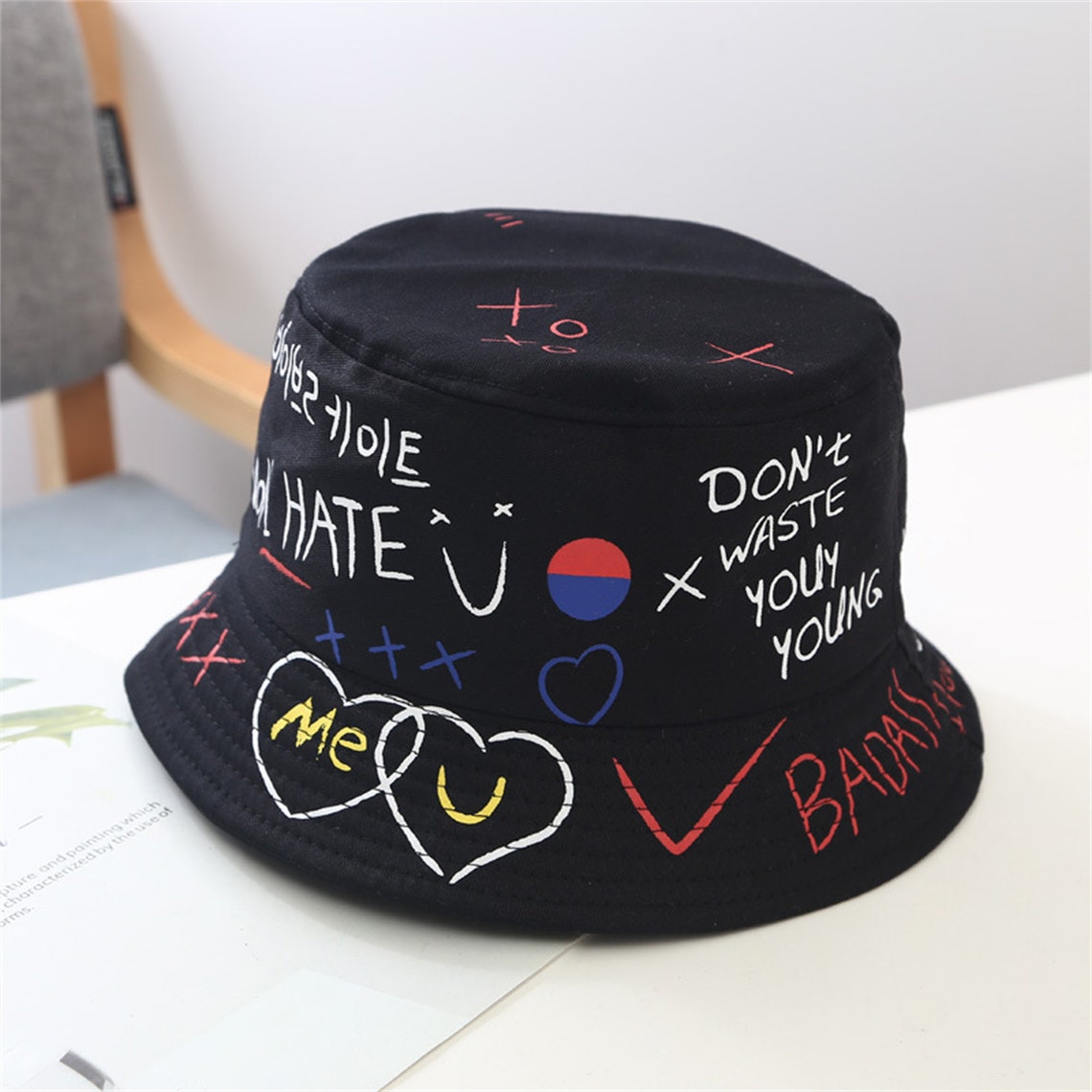 Graffiti Letter Bucket Hat Reversible Bucket Hat Beach Hat | Etsy
