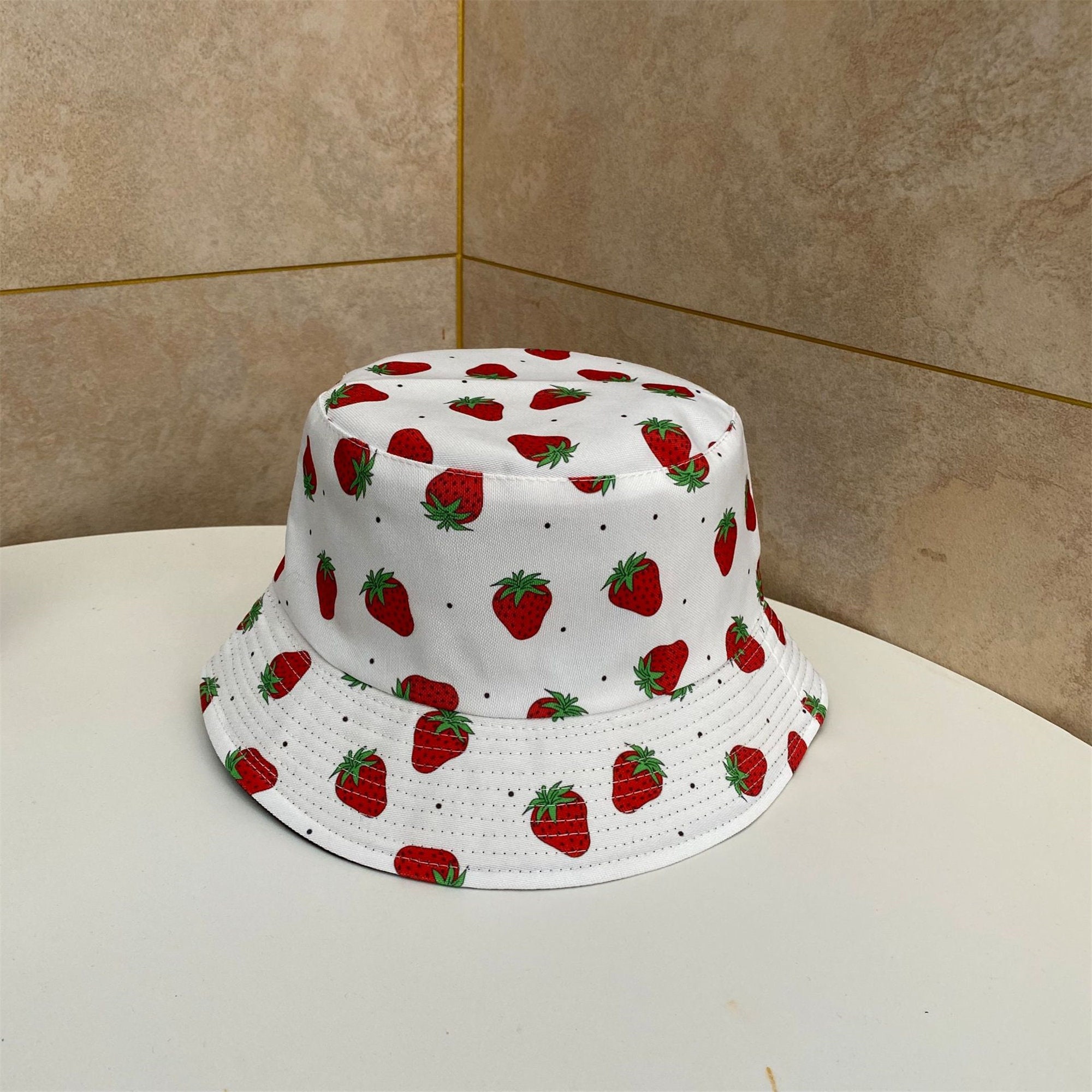 Strawberry Bucket Hat Printed Fisherman Hat Beach Hat for Etsy