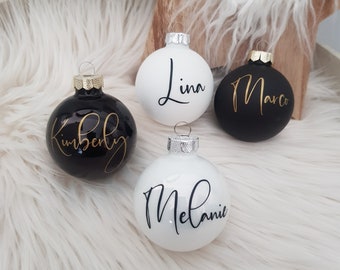 Personalized Christmas bauble, Christmas tree bauble, name, glass, Christmas, gift