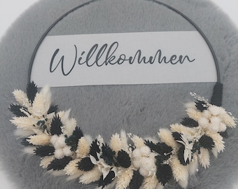 Flower Hoop, Loop, door wreath with dried flowers, personalized