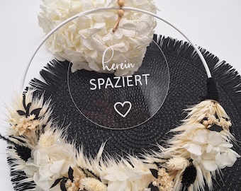 Flower Hoop, Loop, Door Wreath with Dried Flowers, Personalized, Floral Hydrangea, Hoop, Gift