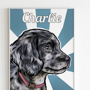 Сustom pet portrait from photo, personalized pet portrait, personalized pet memorial, custom pet portrait canvas,  sketched pet portrait