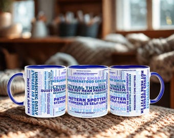 Personalized Thinker Mug – Custom Word Cloud Coffee Cup