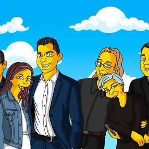 Benutzerdefiniertes Familienporträt, Kunst personalisiert, großes Gruppenporträt, einzigartig stilvoll Ideal für Gruppenfotos, Familienillustration im Cartoon