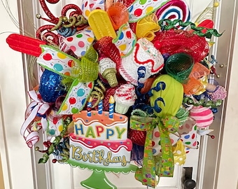 Happy birthday wreath