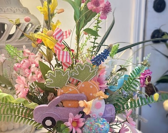 Easter centerpiece with adorable teacup base