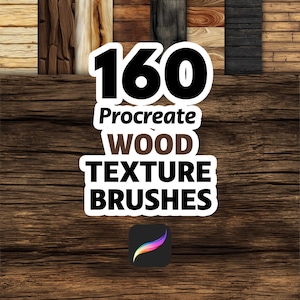 160 Realistic Wood Grain Procreate Brushes, Wooden Seamless Brush, Wooden Brushset, Procreate Wooden, Wood Texture, Wood Grain Texture