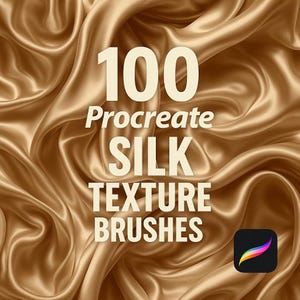 100 Procreate Silk Texture Brushes, Realistic Fabric Brushes for Procreate, Digital Satin and Silk Patterns, Drapery Texture