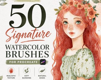 Ensemble de 50 peintures au pinceau aquarelle pour procréer, kit de peinture pour procréer, pinceau pour procréer, papier toile aquarelle, peinture aquarelle